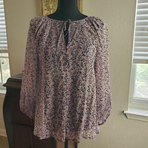 NWT JOIE LONG SLEEVE PURPLE FLORAL TOP SIZE LARGE